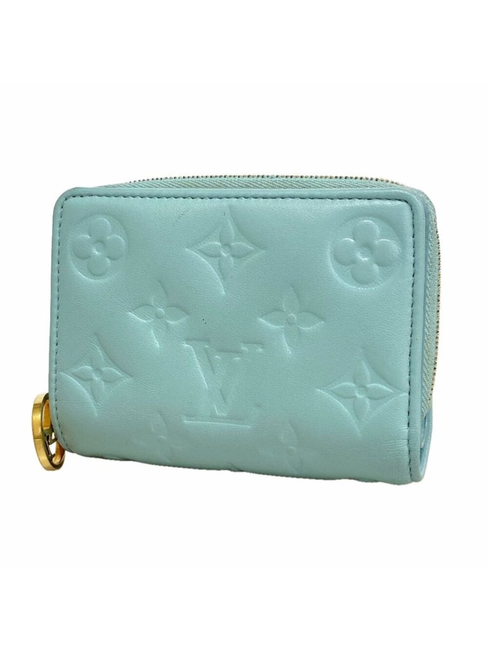 Louis Vuitton Wallet Monogram Embossed Portefeuille Lou Blue